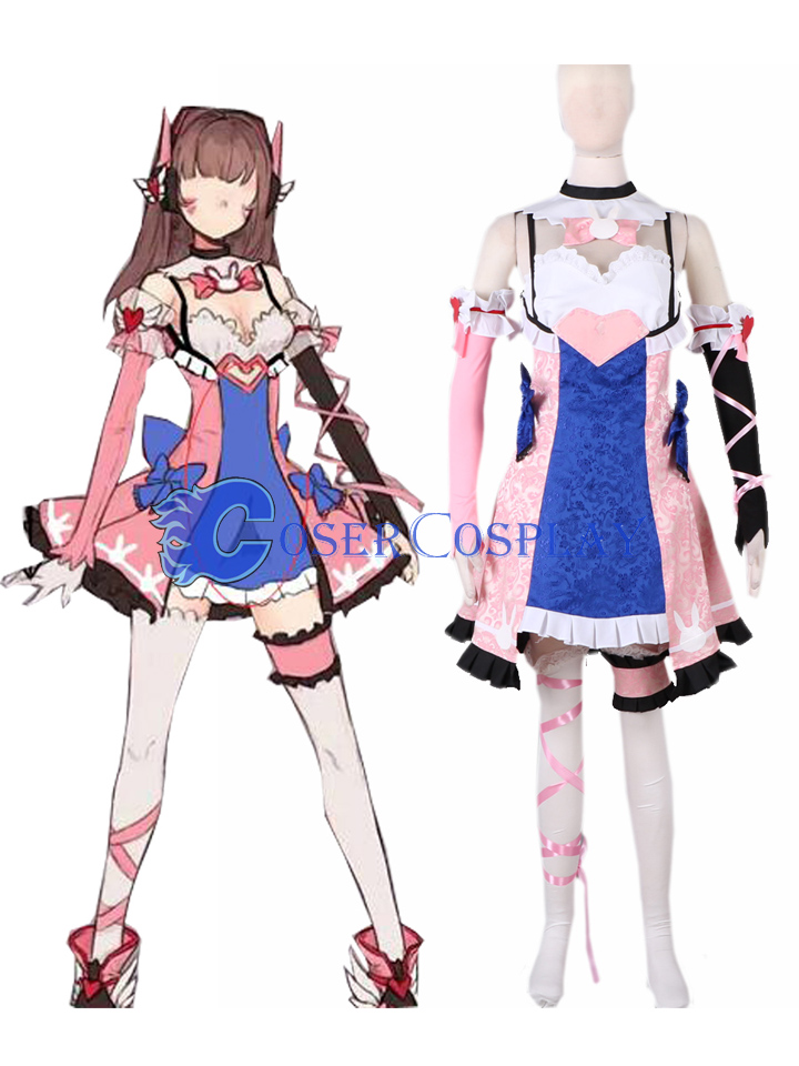 Overwatch OW Hana Song D.Va Lolita Dress Cosplay Costume